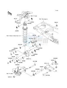 KLX 140 A [KLX140] (A8F-A9FA) A9FA drawing REAR SUSPENSION