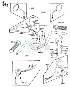 KZ 440 D [LTD BELT] (D2-D5) [LTD BELT] drawing HANDLEBAR -- 81-83 D2_D3_D4_D5- -