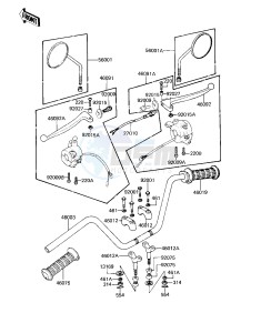 KZ 250 D [CSR] (D2) [CSR] drawing HANDLEBAR -- 81 D2- -