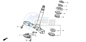 VTR1000F FIRE STORM drawing STEERING STEM