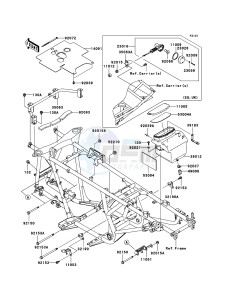 KVF650 4x4 KVF650D8F EU GB drawing Frame Fittings