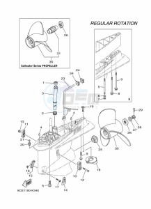 F250DETU drawing PROPELLER-HOUSING-AND-TRANSMISSION-2