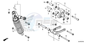 CRF1000AG CRF1000 - Africa Twin - ABS Europe Direct - (ED) drawing REAR CUSHION