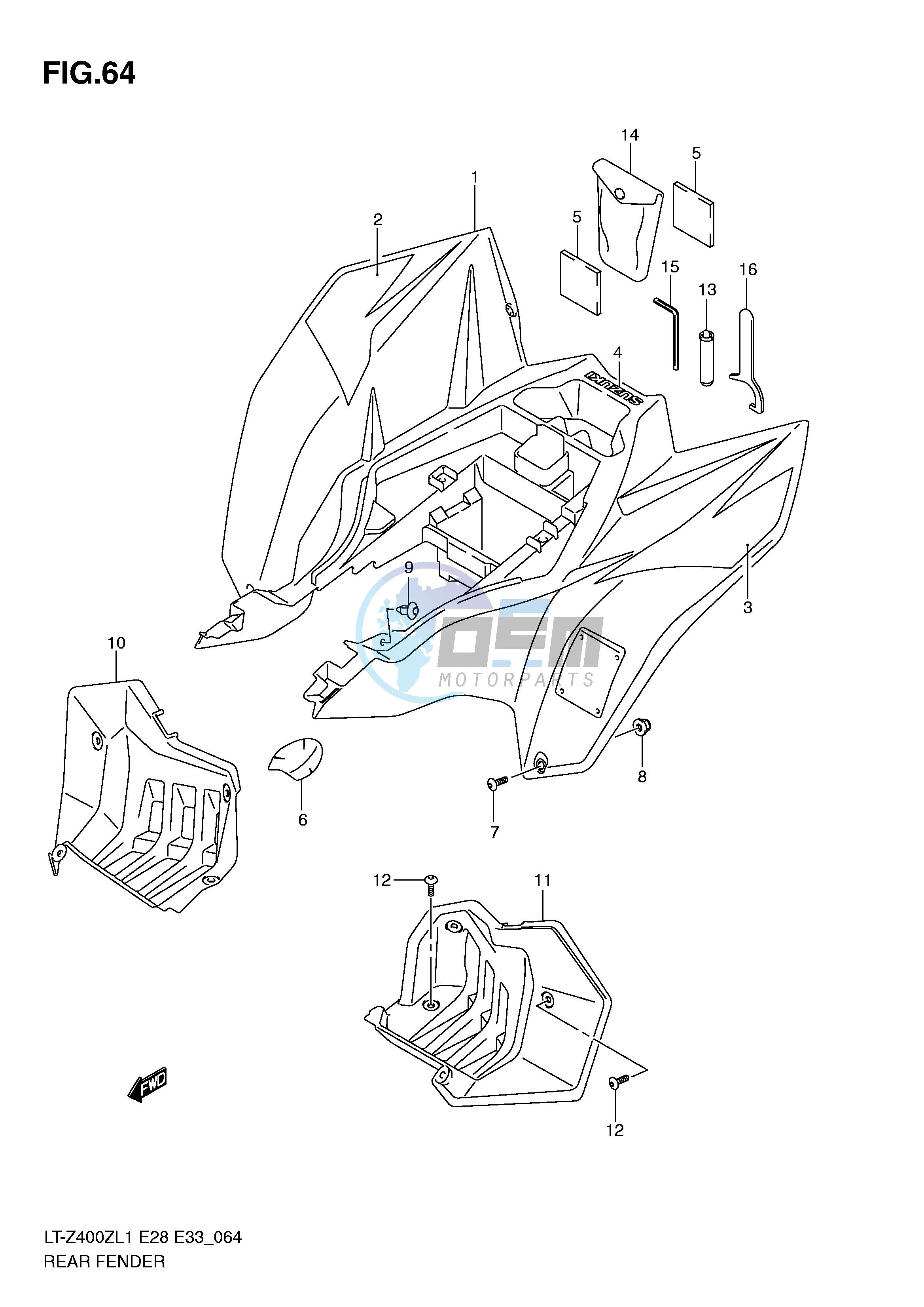 REAR FENDER (LT-Z400L1 E28)