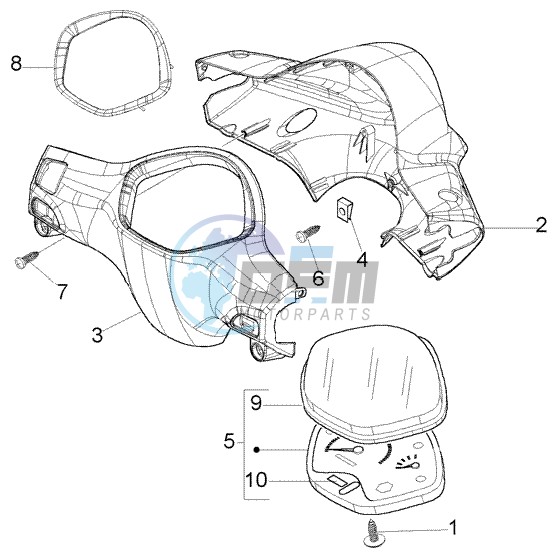 Speedometer Kms. - handlebar covers