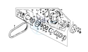 ORBIT 50 25KMH drawing CLUTCH / V-SNAAR