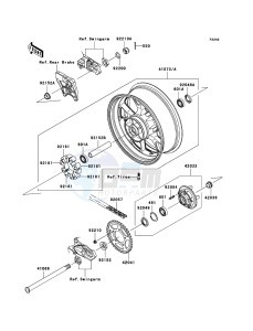 ZZR1400 ABS ZX1400B7F FR GB XX (EU ME A(FRICA) drawing Rear Hub