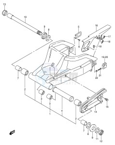 GSX-R750 (E2) drawing REAR SWINGING ARM