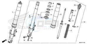 VFR1200XDF CrossTourer - VFR1200X Dual Clutch 2ED - (2ED) drawing FRONT FORK