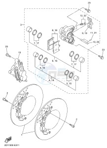 FZ1-S FZ1 FAZER 1000 (1CAM) drawing FRONT BRAKE CALIPER