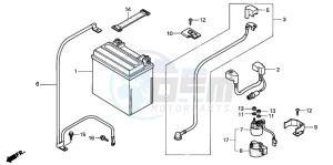 TRX350TM FOURTRAX 350 drawing BATTERY