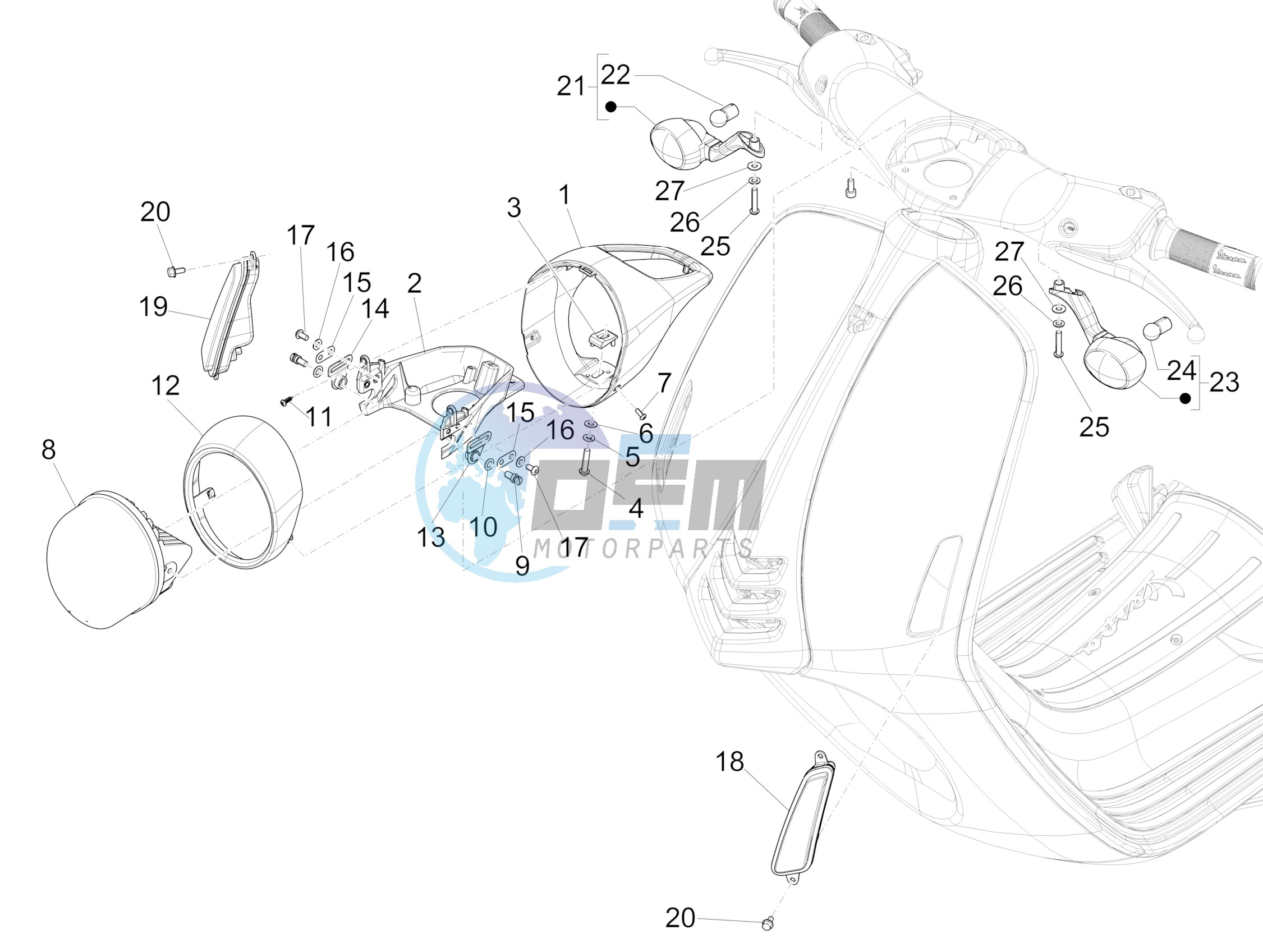 Front headlamps - Turn signal lamps