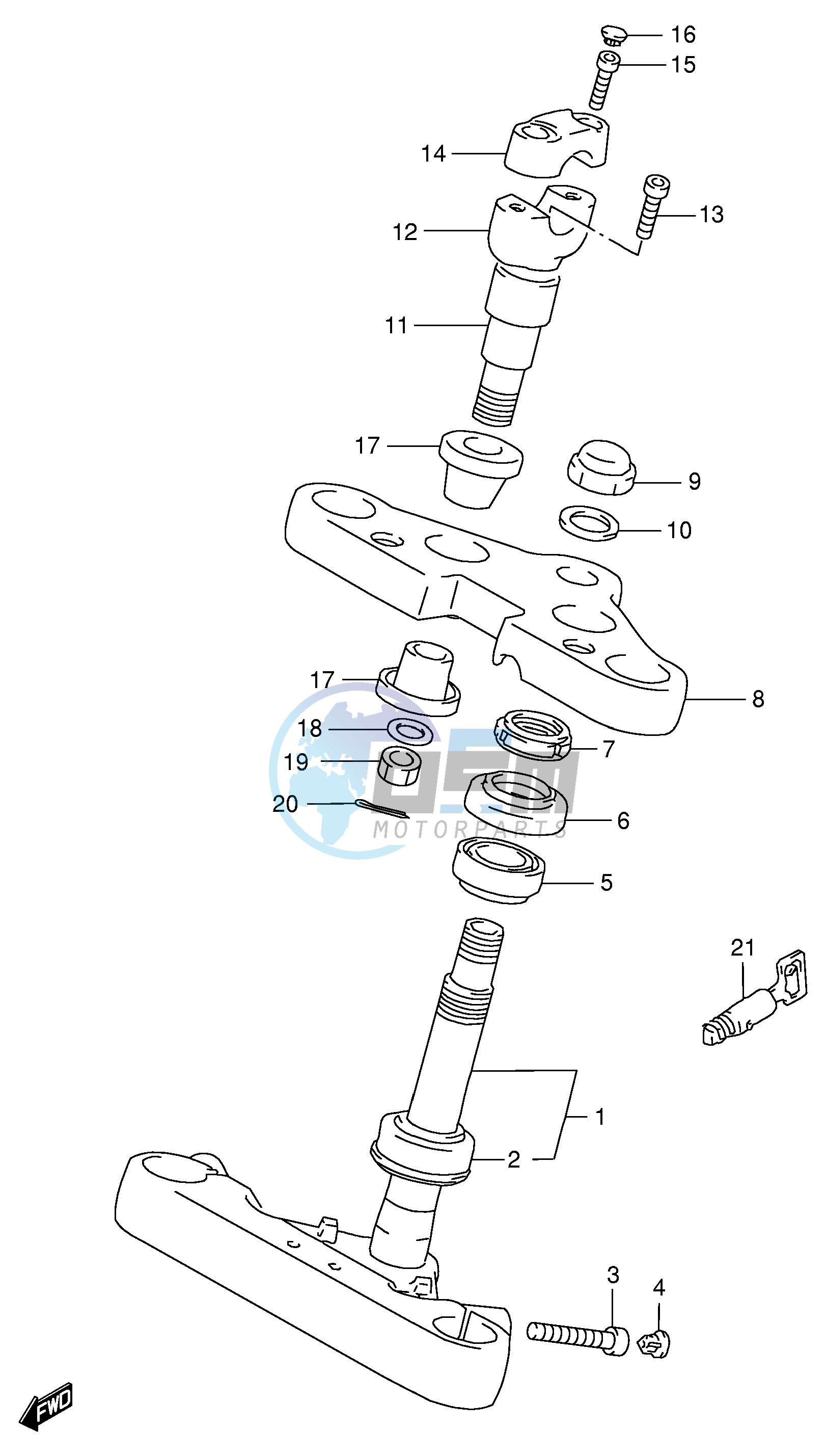 STEERING STEM (MODEL S)