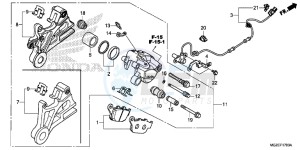 CB500FAF CB500F UK - (E) drawing REAR BRAKE CALIPER