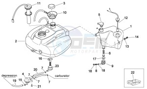 Scarabeo 50 2t e2 (eng. piaggio) drawing Oil and fuel tank