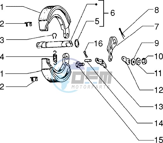 Rear brake jaws