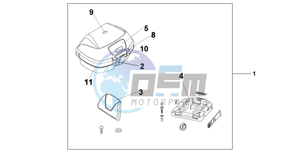 TOP BOX 45L SEVILLA BLUE METALLIC