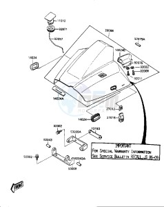 JF 650 A [X2] (A1-A2) [X2] drawing ENGINE HOOD -- JF650-A2- -