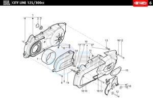 CITYLINE-IE-125-300-WHITE drawing VARIATOR COVER - AIR FILTER  300cc