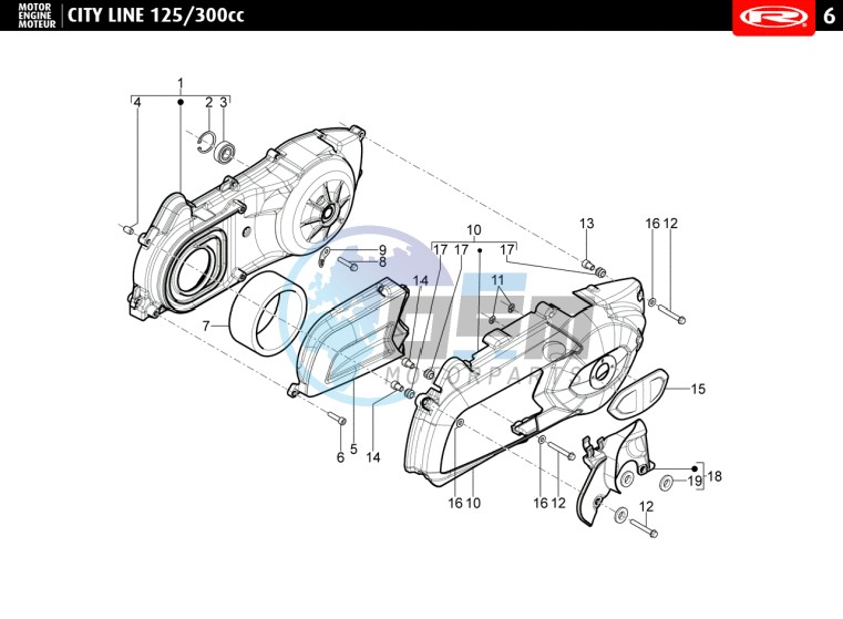 VARIATOR COVER - AIR FILTER  300cc