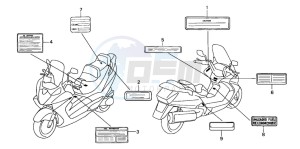 FJS600 SILVER WING drawing CAUTION LABEL