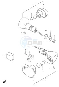 SV650S (E2) drawing TURNSIGNAL LAMP (SV650SX SUX SY SUY SK1 SUK1 SK2 SUK2)