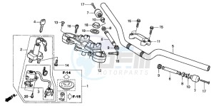 CB600F2 HORNET S drawing HANDLE PIPE/TOP BRIDGE (CB600F2/F22)