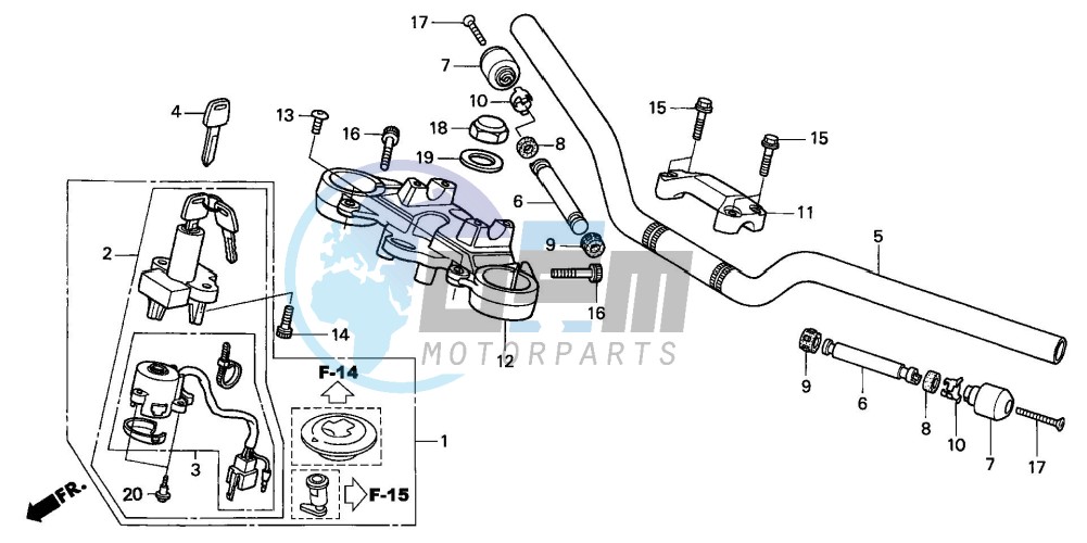 HANDLE PIPE/TOP BRIDGE (CB600F2/F22)