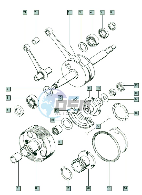 Crankshaft-cluth