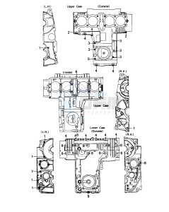 KZ 650 C [CUSTOM] (C1-C3) [CUSTOM] drawing CRANKCASE BOLT & STUD PATTERN