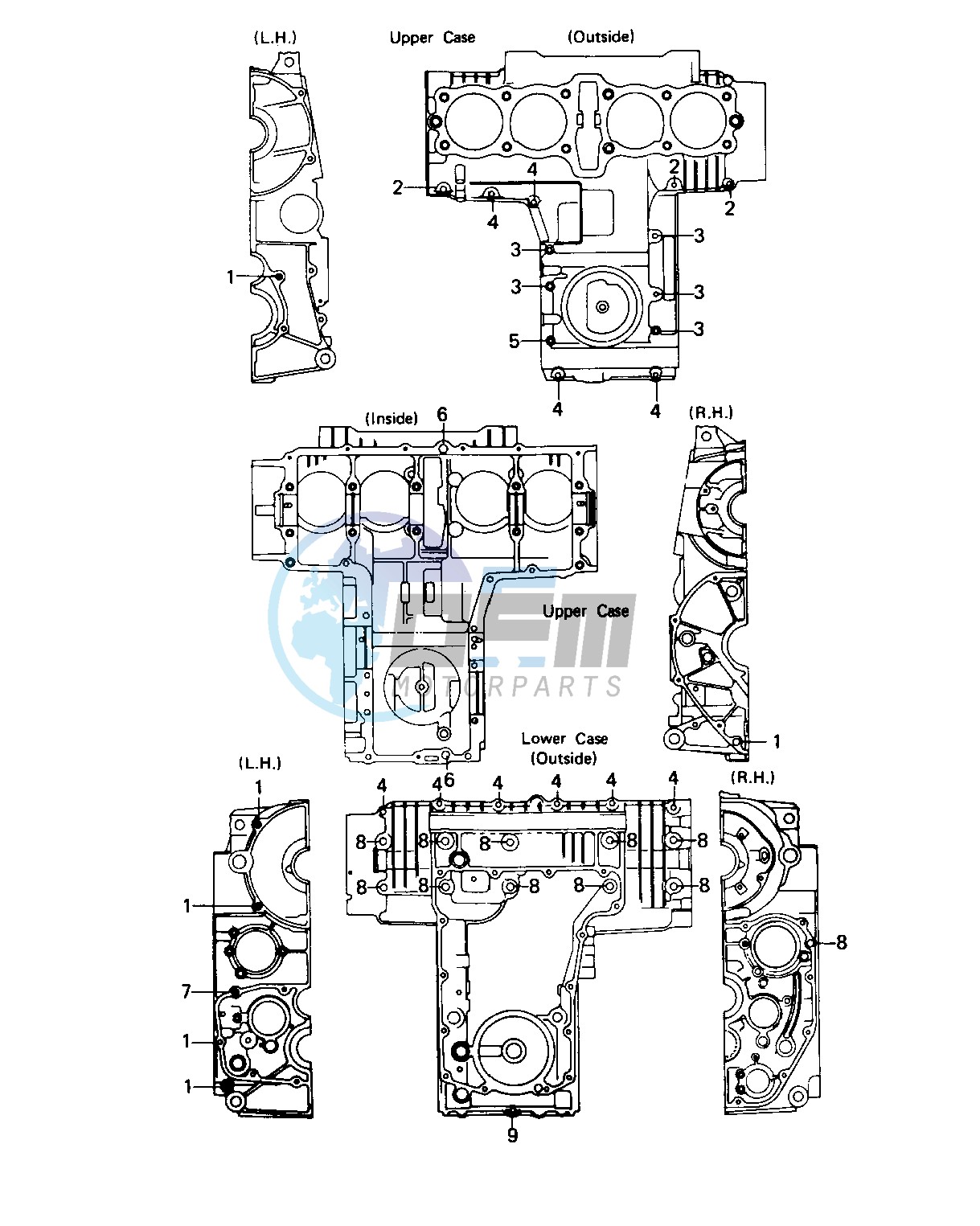 CRANKCASE BOLT & STUD PATTERN