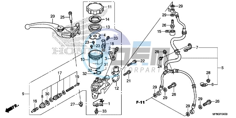 FR. BRAKE MASTER CYLINDER (CB1000R)