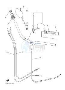 XJ6NA 600 XJ6-N (NAKED, ABS) (36BF 36BG) drawing STEERING HANDLE & CABLE