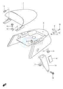 TU250X (E2) drawing SEAT TAIL COVER (MODEL V W X Y)