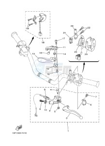 YFM350R YFM350RD RAPTOR 350 (10PA) drawing HANDLE SWITCH & LEVER