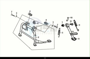 FIDDLE II 50 EFI (AF05W6-EU) (M2) drawing MAIN STAND - KICK STARTER ARM