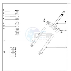 TWEET 50 A drawing FRONT FORK / STEERINGHEAD