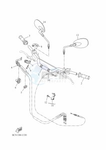 XSR700 MTM690D (BCN1) drawing STEERING HANDLE & CABLE