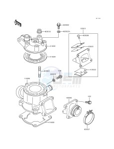 KX 80 R T [KX80 SMALL AND BIG WHEEL] (R1-T1) [KX80 SMALL AND BIG WHEEL] drawing CYLINDER HEAD_CYLINDER