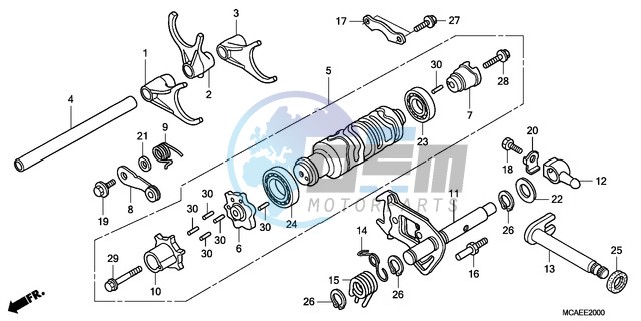 GEARSHIFT DRUM/SHIFT FORK