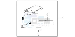 CBR1000RA9 Europe Direct - (ED / ABS TRI) drawing REAR SEAT COWL ACHILLES BLACK METALLIC