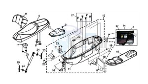 GTS 250 EURO 3 drawing BUDDYSEAT - HELMET BOX