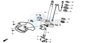 GL1500A GOLDWING ASPENCADE drawing STEERING STEM