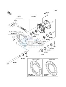 KX250F KX250W9F EU drawing Rear Hub