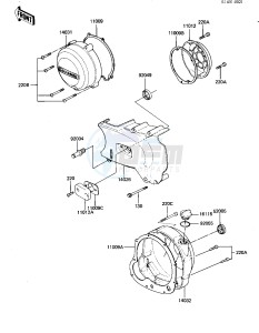 KZ 550 D [GPZ] (D1) [GPZ] drawing ENGINE COVERS