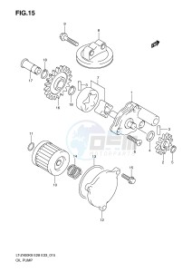 LT-Z400 (E28-E33) drawing OIL PUMP