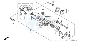 VFR1200FDC VFR1200F Dual Clutch E drawing REAR BRAKE CALIPER (VFR1200FD) (PARKING)