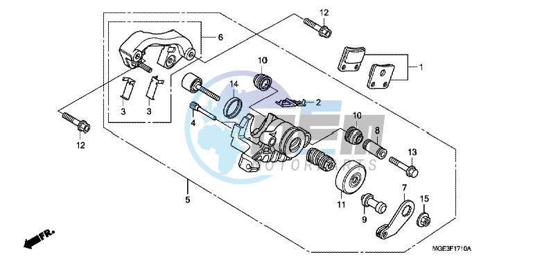 REAR BRAKE CALIPER (VFR1200FD) (PARKING)