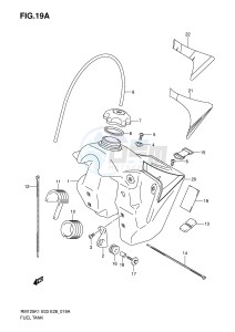 RM125 (E3-E28) drawing FUEL TANK (MODEL K4 K5 K6)