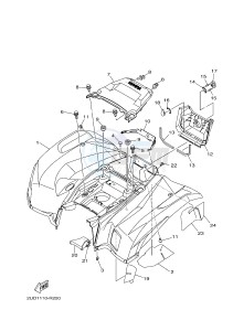 YFM700FWAD YFM70GPAJ GRIZZLY 700 EPS (B1AD) drawing REAR FENDER